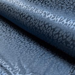 Satinvævet jacquard polyester i stål-blå