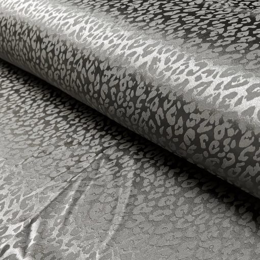 Satinvævet jacquard polyester i mørkegrå