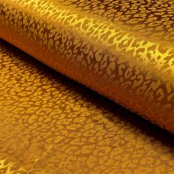 Satinvævet jacquard polyester i okker