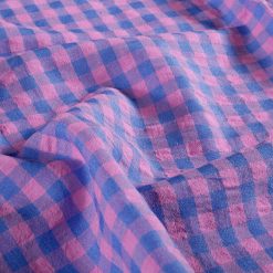 Bomuldspoplin "bæk & bølge" i pink/kobolt