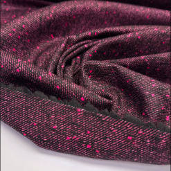 Pink/sort tweed med uld