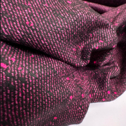 Pink/sort tweed med uld