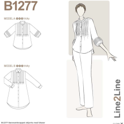 Line2Line | Gennemknappet skjorte med bieser B1277