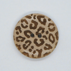 Knap 2 hul i træ leopard