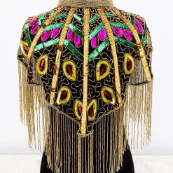 Paillet disko-kappe med tropicsmønster