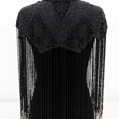 Glasperlekappe i kosmisk sort