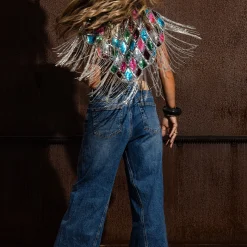 Paillet disko-kappe med harlekinmønster