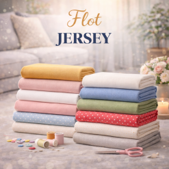 Jersey, ensfarvet og print