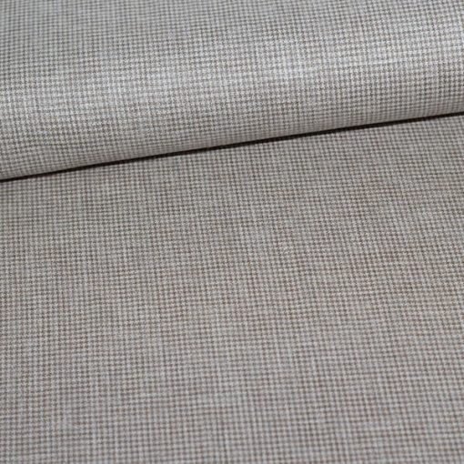Hørlook bomuld/polyester med hanefjed sand/hvid