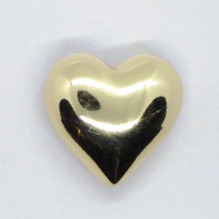 Knap 15mm med øje metal hjerte guld