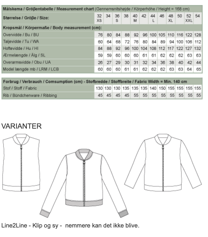 Line2Line | Bomber jakke med ribkanter J457