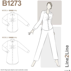 Line2Line | Figursyet skjorte med vandrette rynker B1273