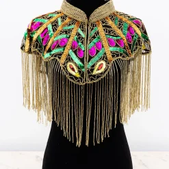 Paillet disko-kappe med tropicsmønster