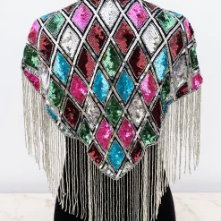 Paillet disko-kappe med harlekinmønster