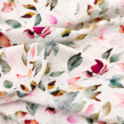 Viskose/hørblanding med blomster (leveres i uge 9)