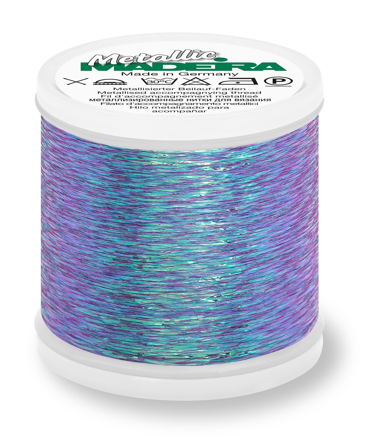 Madeira metallic effekt tråd i fluoricerende blå lilla fv. 401