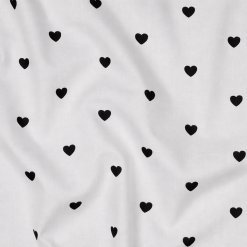 Bomuld med sorte hjerter