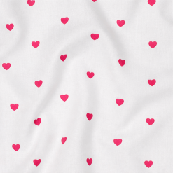 Bomuld med fuchsia hjerter