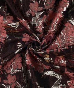 Aubergine jacquard med blomster