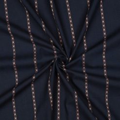 Navy bomuld med mønster