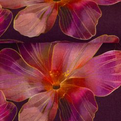 Viskose/hørblanding med blomster