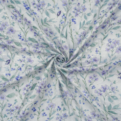 Fastvævet viskose med blomster