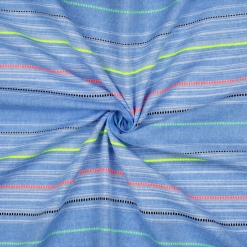 Bomuld med neon striber