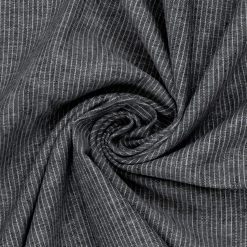 Sort viskose/hørblanding med stribe