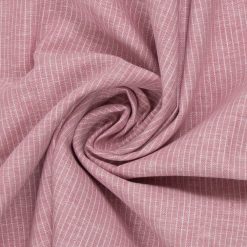 Rosa viskose/hørblanding med stribe