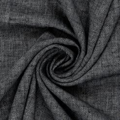 Sort viskose/hørblanding med sildeben