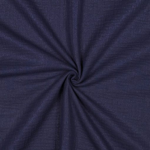 Navy double gauze med glimmer