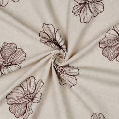 Hør/viskoseblanding med broderede blomster
