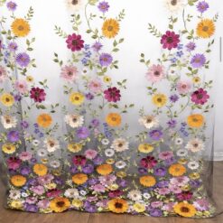 Mesh med 3d blomster