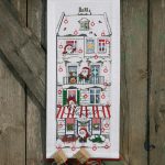 Julekalender broderikit - Julemandens hus 32x70 cm