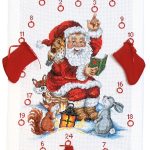 Julekalender broderikit - Nisse læser historie 32x43 cm