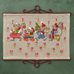 Julekalender broderikit - Musestribe 50x34 cm