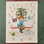Julekalender broderikit - Pippi under juletræet 35x46 cm