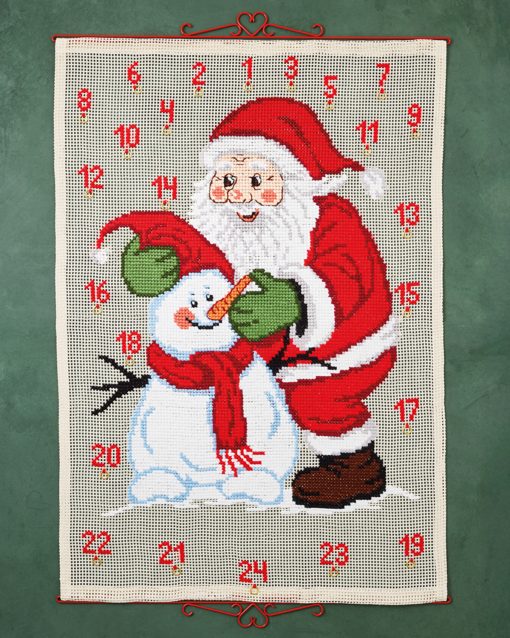 Julekalender broderikit - Snemanden 80x115 cm