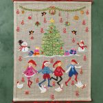 Julekalender broderikit - Nissebørn og gæs 50x64 cm