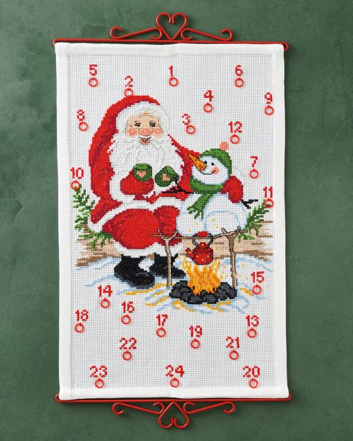 Julekalender broderikit - Julemandshygge 38x59 cm