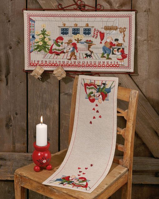 Julekalender broderikit - Nissekøkkenet 55x30 cm