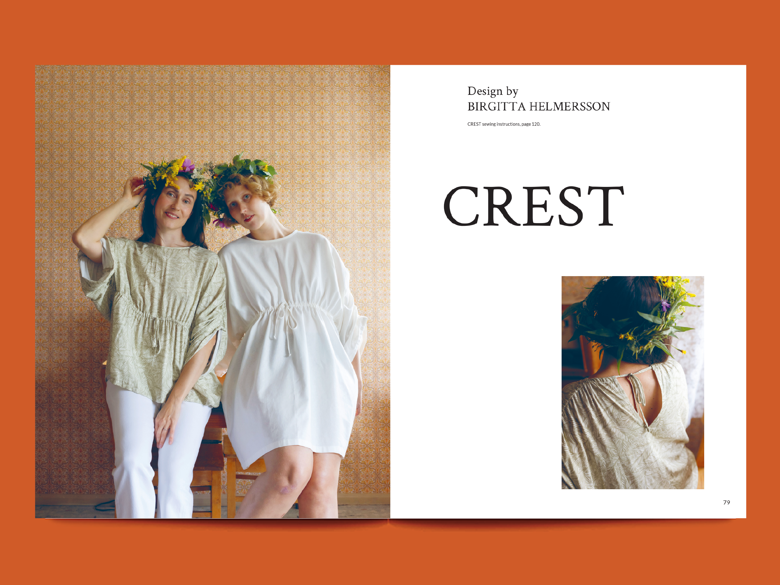 Tauko Magazine nummer 19 spreder med to kvinder og designet Crest