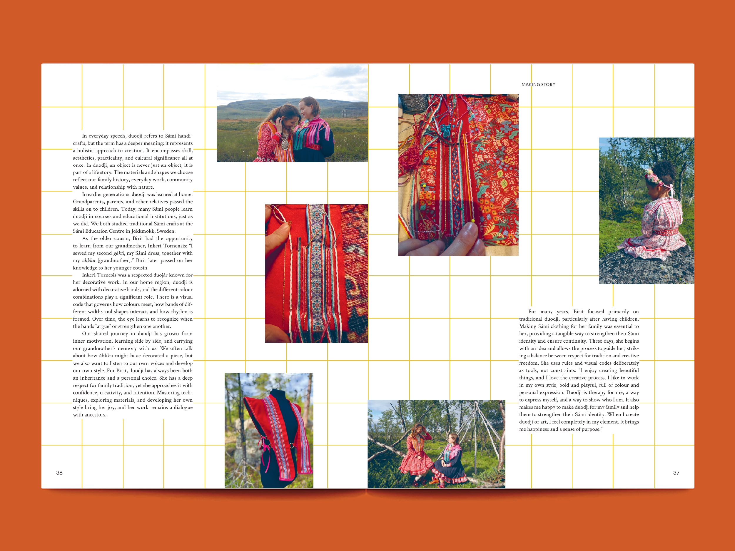 Tauko Magazine no 19 artikel med billeder af tøj og natur