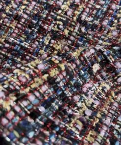 Tweed i multifarver med rød lurex