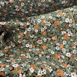Kokka Fabrics | Babyfløjl grønne blomster