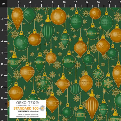 Bomuld med juleprint "Christmas Time"