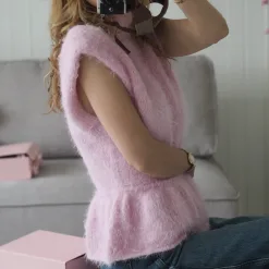 Fuzzy Peplum Top