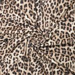 Vævet bomuld med stræk og leopardprint