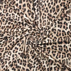 Vævet bomuld med stræk og leopardprint