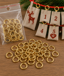 Messing ringe 24 stk. til julekalender